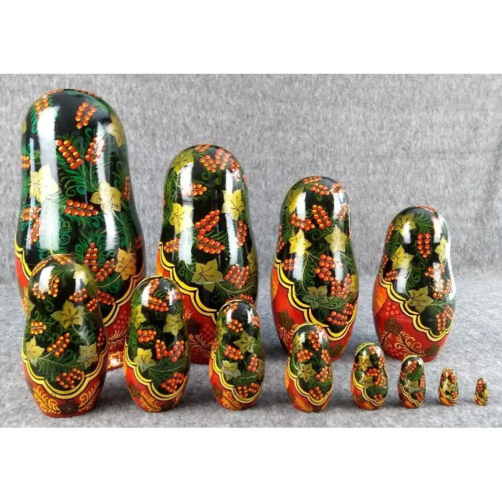 Russian Nesting Dolls Matryoshka 12 Pcs‎ Handmade Vintage 1992 Sergiev Posad 10